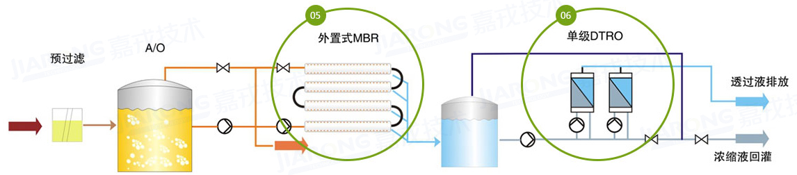 垃圾滲濾液處理工藝，單級DTRO工藝